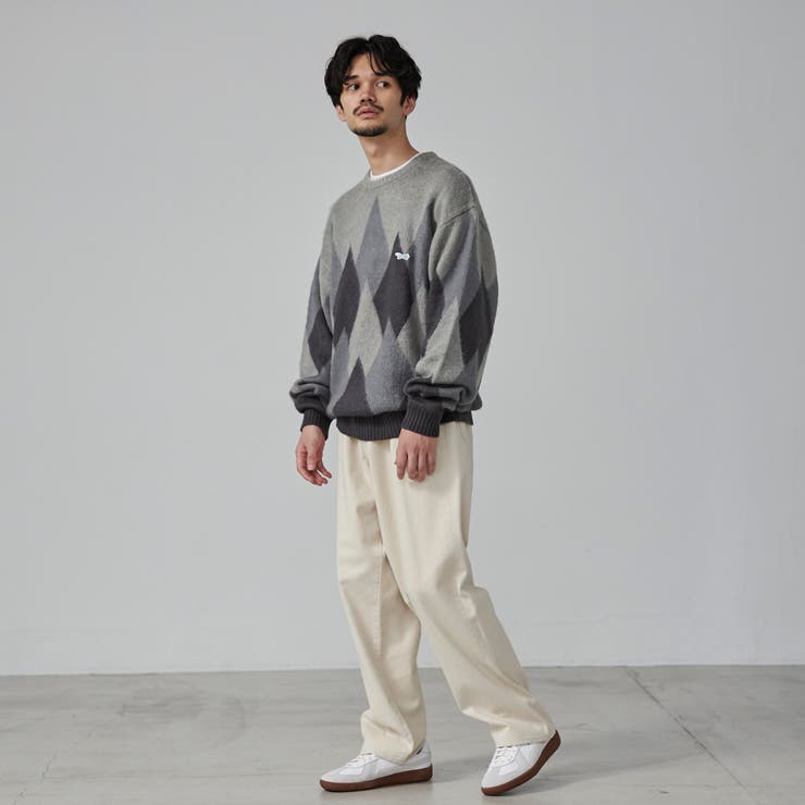 PENNEYS（ぺニーズ）別注ビッグシルエットジャガード柄シャギーニット チェッ… | coen【men】 | 詳細画像3 
