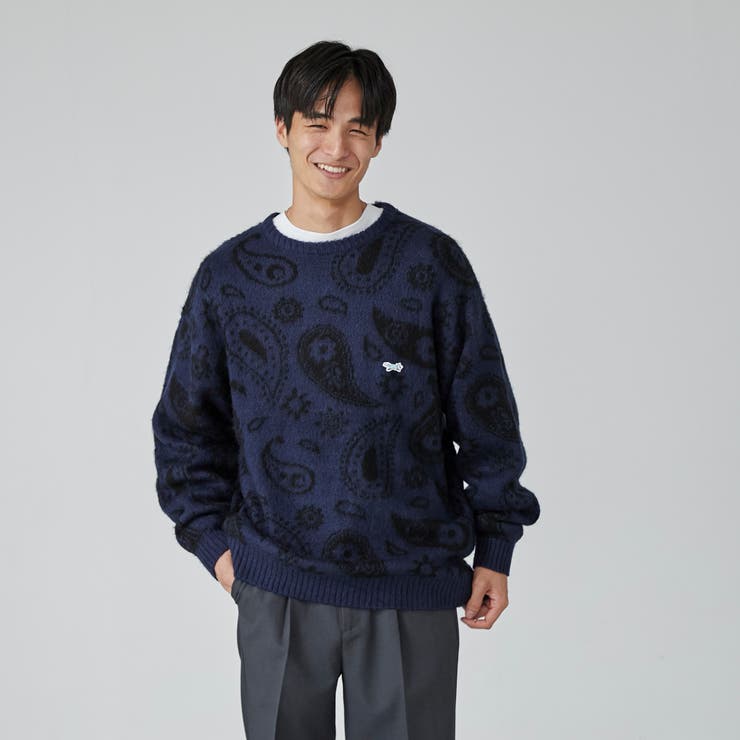 PENNEYS（ぺニーズ）別注ビッグシルエットジャガード柄シャギーニット チェッ… | coen【men】 | 詳細画像7 