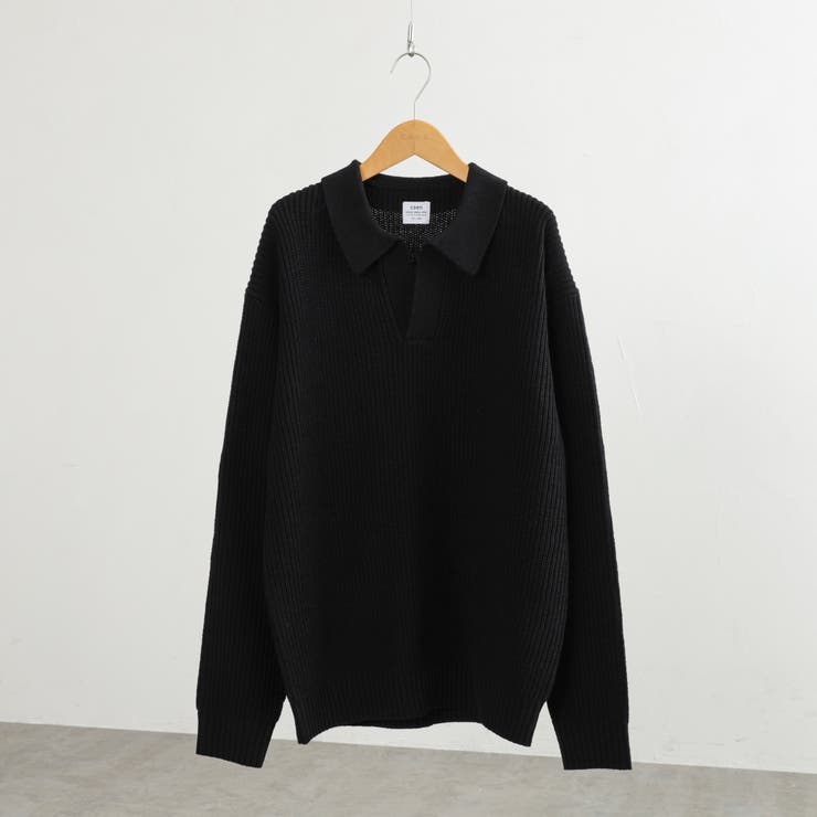 ルーズシルエットアゼ編みスキッパーニット（WEB限定カラー