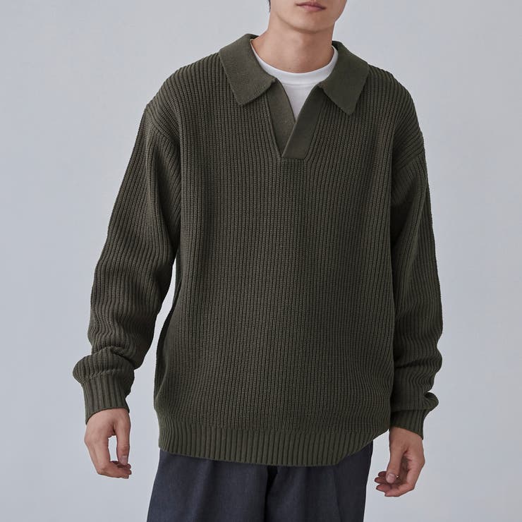 MOCA | ルーズシルエットアゼ編みスキッパーニット（WEB限定カラー） | coen【men】