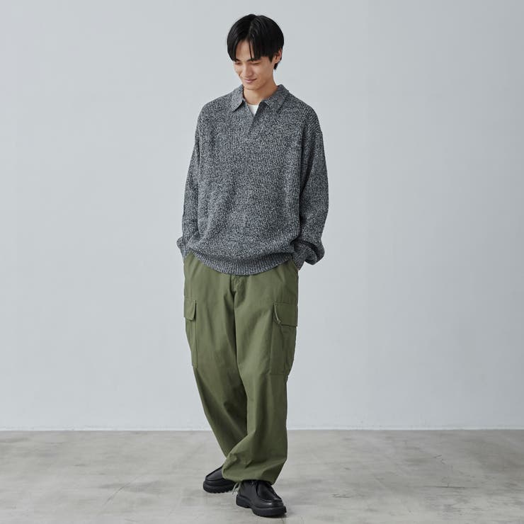 スキッパーメランジニットプルオーバー[品番：COEW0005025]｜coen【men