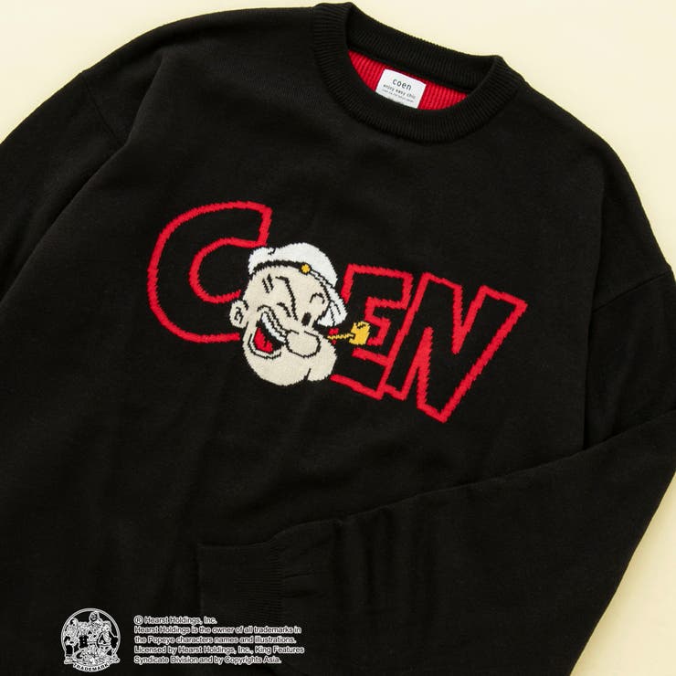 【OFF WHITE】POPEYE（TM）×coenコラボ  ジャガードニットプルオーバー[品番：COEW0005032]｜coen【men】（コーエン）のメンズファッション通販｜SHOPLIST（ショップリスト）