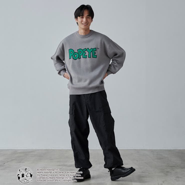 【OFF WHITE】POPEYE（TM）×coenコラボ  ジャガードニットプルオーバー[品番：COEW0005032]｜coen【men】（コーエン）のメンズファッション通販｜SHOPLIST（ショップリスト）