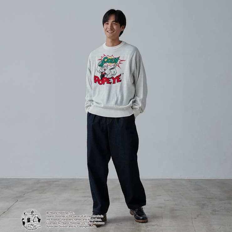 POPEYE（TM）×coenコラボ ジャガードニットプルオーバー[品番