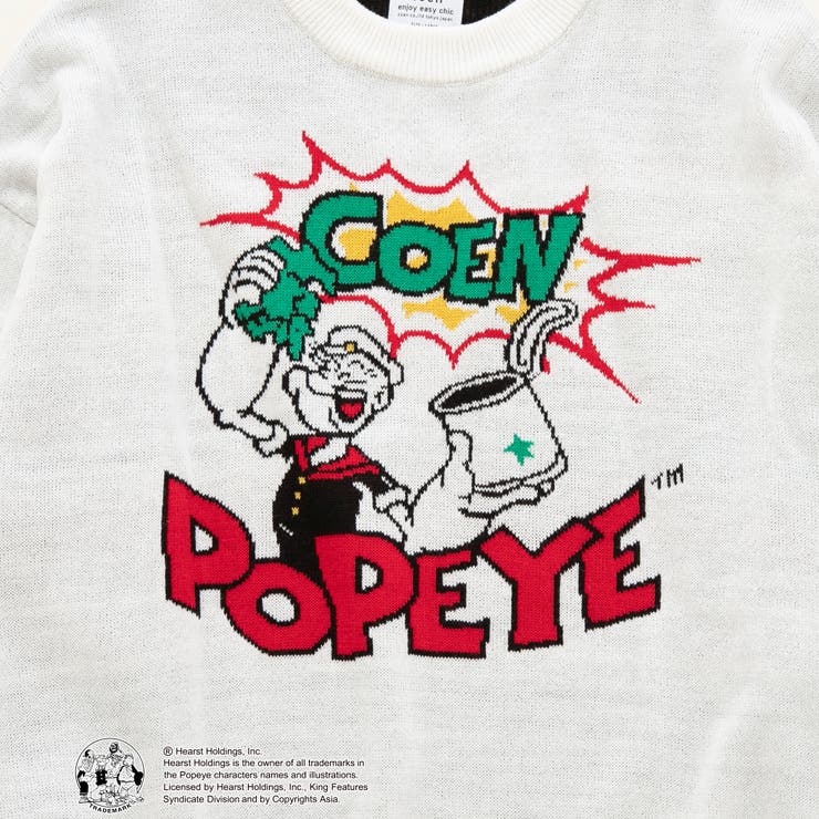 POPEYE（TM）×coenコラボ ジャガードニットプルオーバー[品番