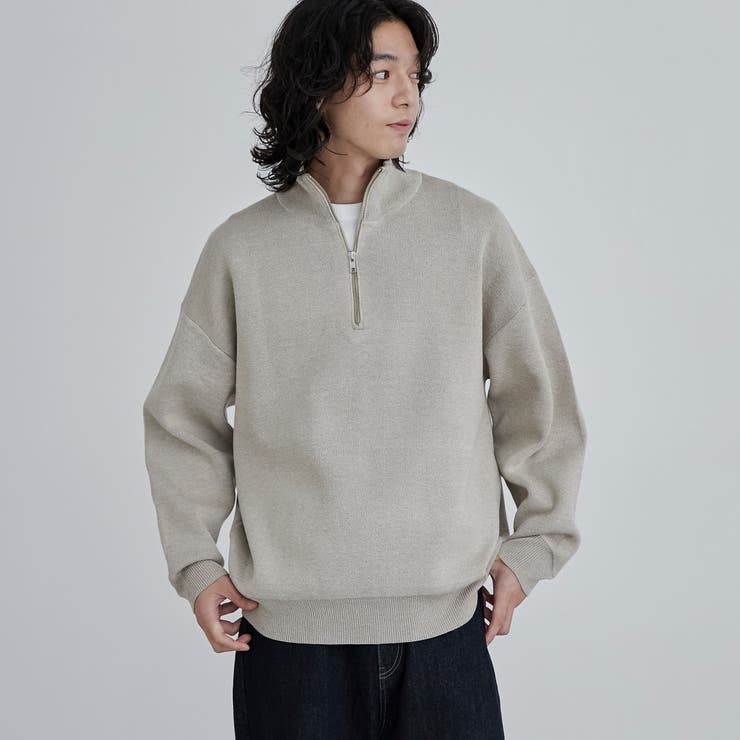BEIGE | メランジハーフジップニット | coen【men】
