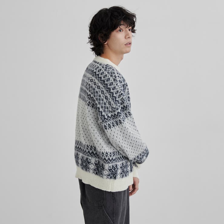 洗える】フェアアイルクルーネックニット[品番：COEW0006689]｜coen