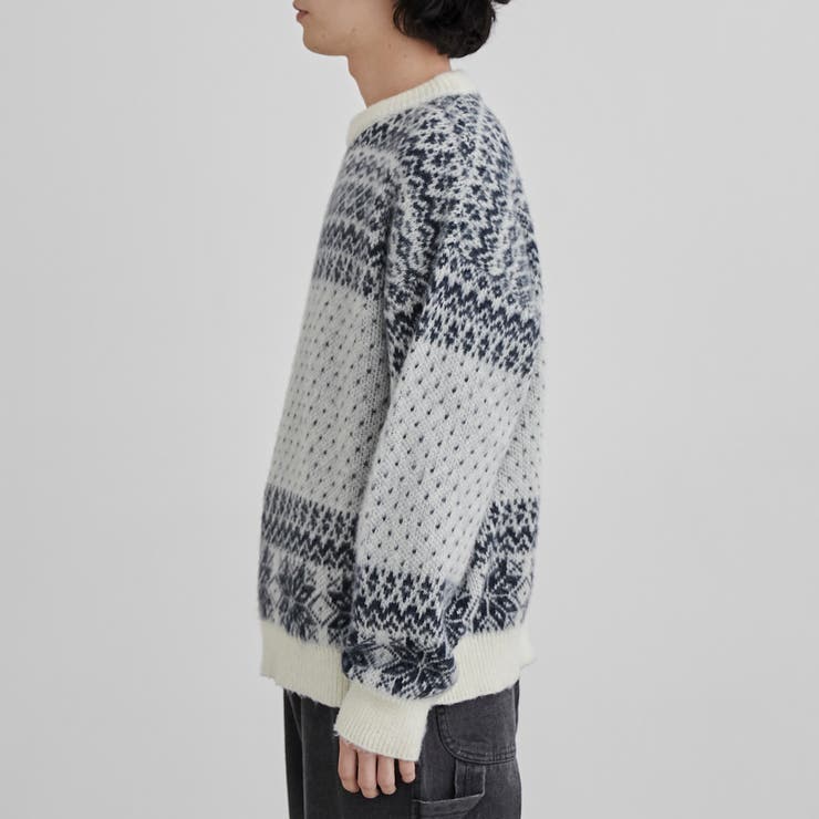 洗える】フェアアイルクルーネックニット[品番：COEW0006689]｜coen