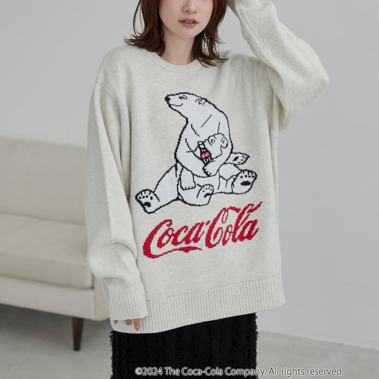 Coca-Cola ポーラーベアージャガードクルーニット[品番：COEW0006678