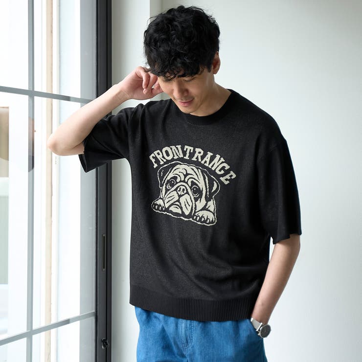 【WEB限定】アニマルジャガード半袖ニット | coen【men】 | 詳細画像5 