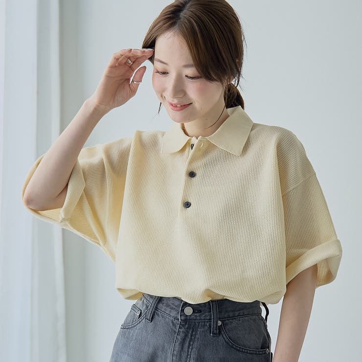 OFF WHITE | サマーニットポロシャツ | coen【men】