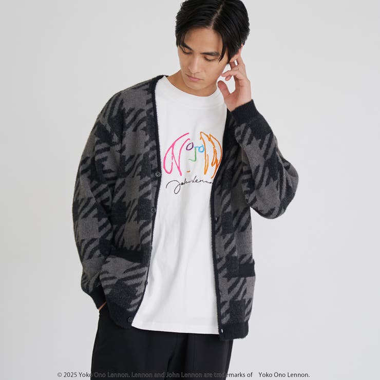 BLACK | ショートフェザーニットカーディガン | coen【men】