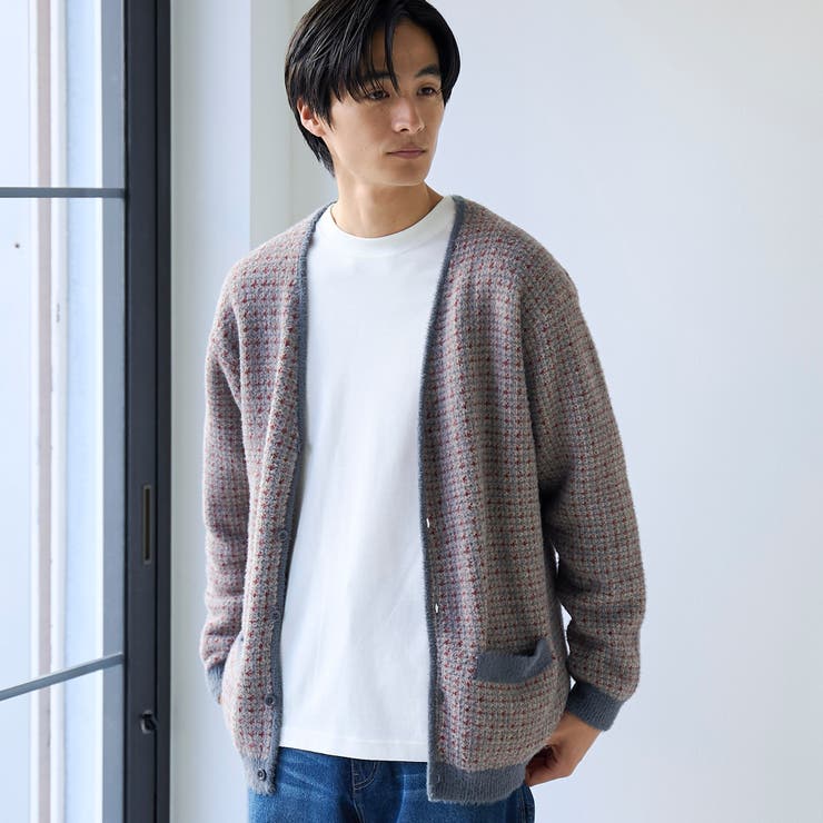 DK.GRAY | ショートフェザーニットカーディガン | coen【men】