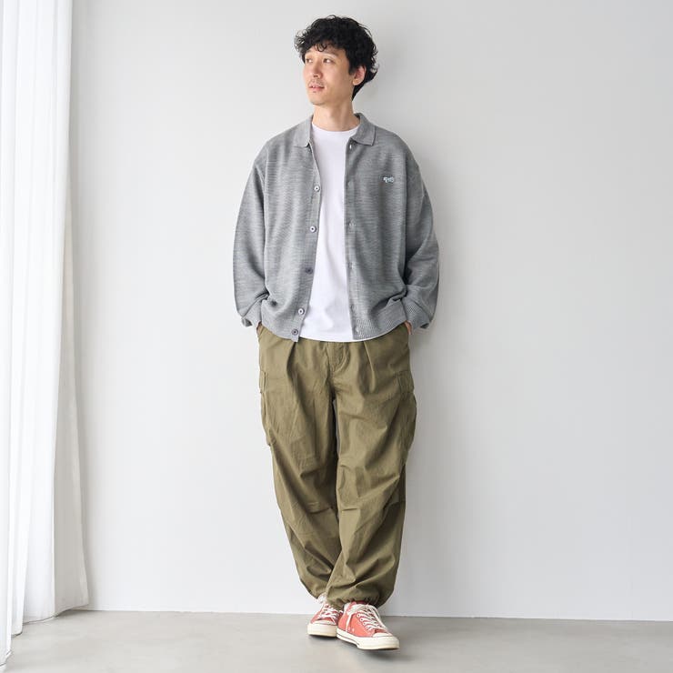 Penneys（ぺニーズ）別注ワンポイントポロ衿ニットカーディガン（グレー） | coen【men】 | 詳細画像2 
