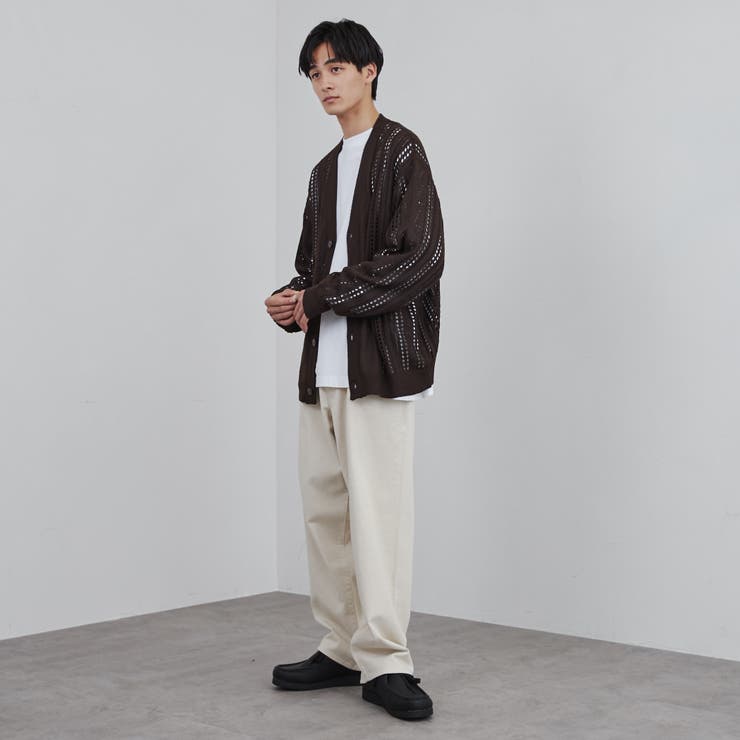 透かし編みルーズニットカーディガン23AW
