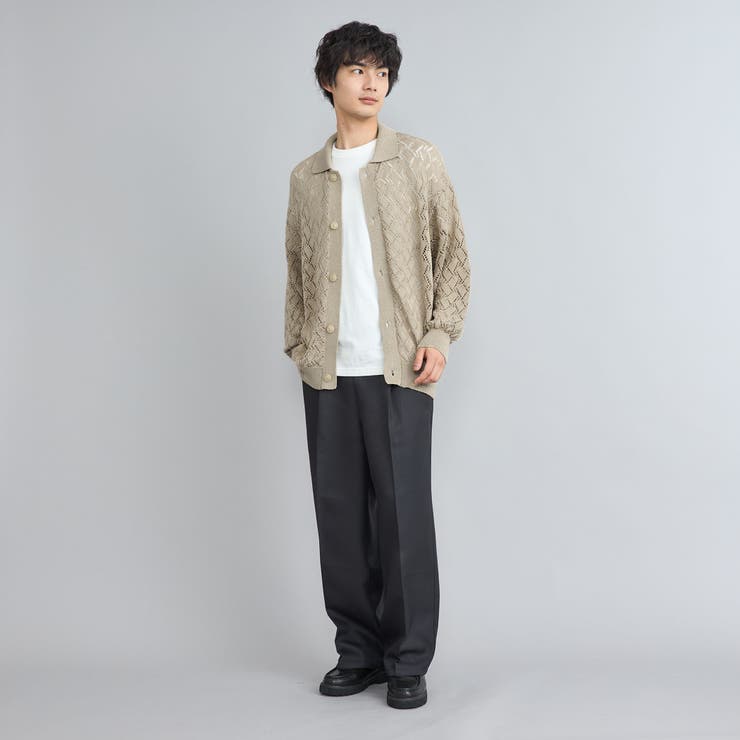 リネンタッチメッシュカーディガン[品番：COEW0005367]｜coen