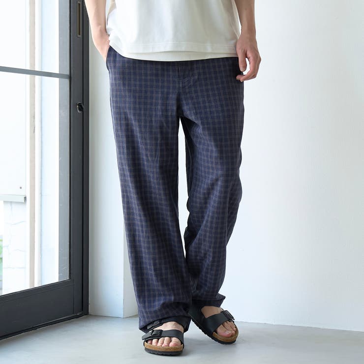 NAVY | 綿麻イージーパンツ | coen【men】