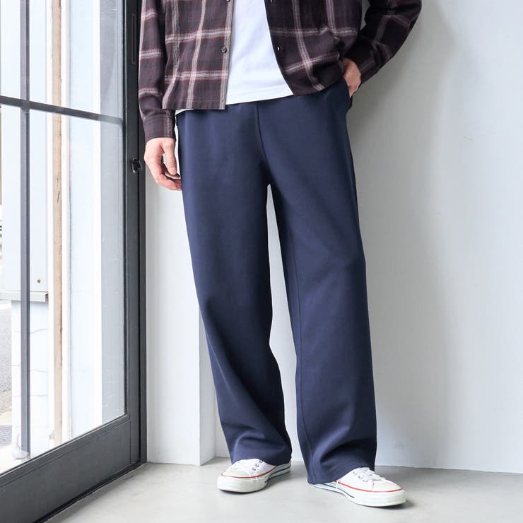 NAVY | 【抗菌防臭、防汚（食品汚れ）、UVカット】クリーンプラススウェットワイドパンツ | coen【men】