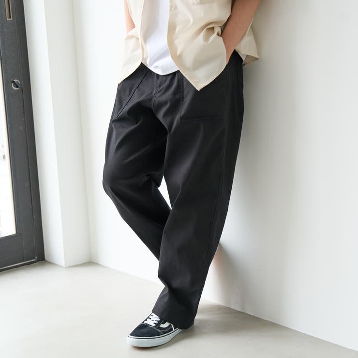 BLACK | 楽シェフリラックスパンツ【ストレッチ】 | coen【men】