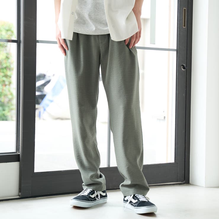 OLIVE | ＜父の日ギフトにもおすすめ＞【UVカット】リネンライク1タックレギュラーパンツ | coen【men】