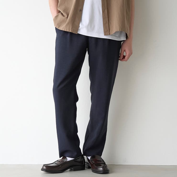 NAVY | ＜父の日ギフトにもおすすめ＞【UVカット】リネンライク1タックレギュラーパンツ | coen【men】