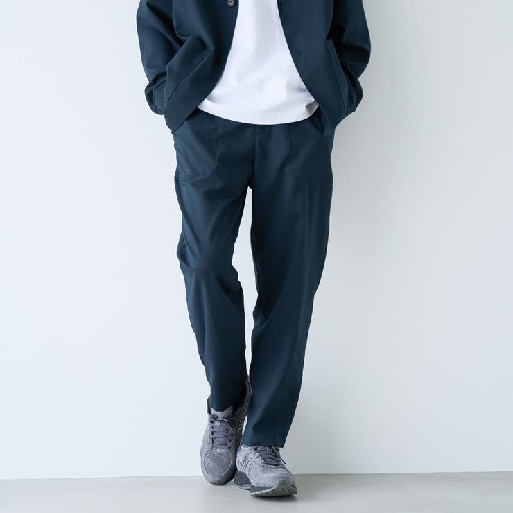 NAVY | ハイブリッドリネン リラックスパンツ【吸水速乾・防シワ・UVカット】 | coen【men】