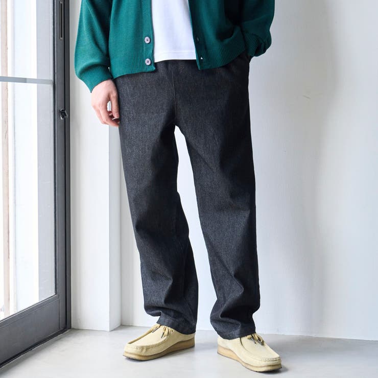 BLACK | 【ストレッチ】楽シェフデニムイージーパンツ | coen【men】