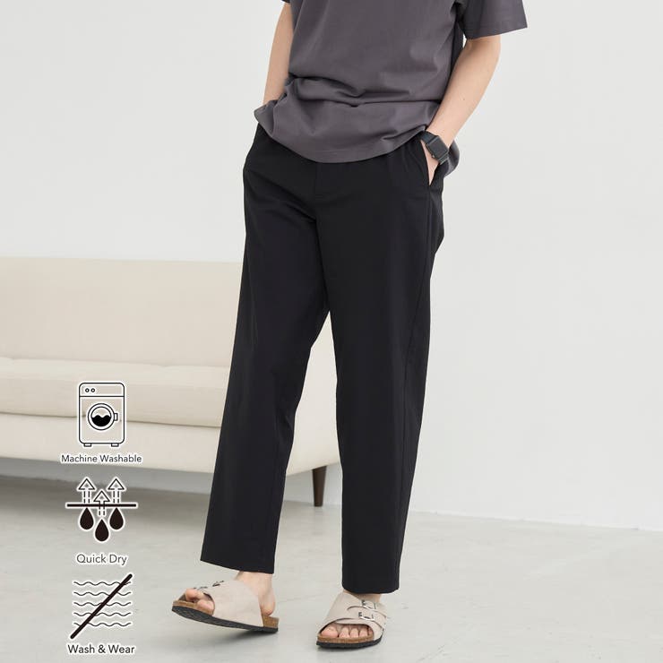 BLACK | エンボス加工ビンテージライクイージーパンツ ー吸水速乾ー | coen【men】