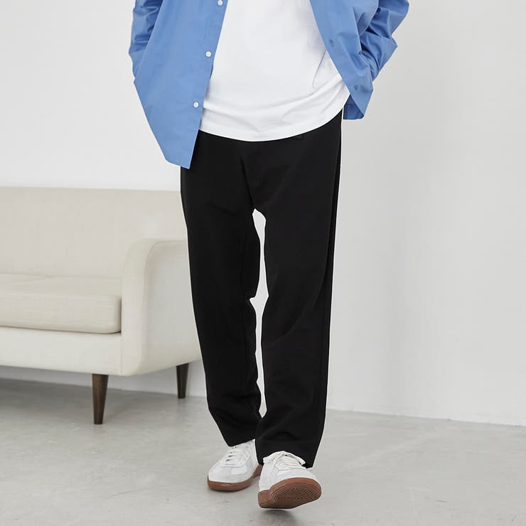 BLACK | ベルテッドTRイージーテーパードパンツ | coen【men】