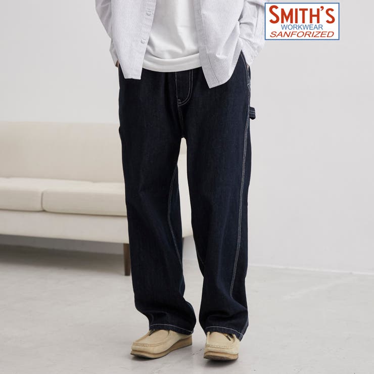 NAVY | SMITH’S（スミス）別注 デニムペインターイージーパンツ（コバルト ネイビー… | coen【men】
