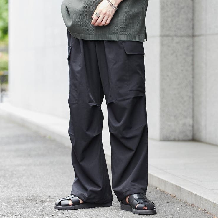 DAIWA PIER39 カーゴパンツ スラックス パンツ ワイドパンツ S 黒 - パンツ
