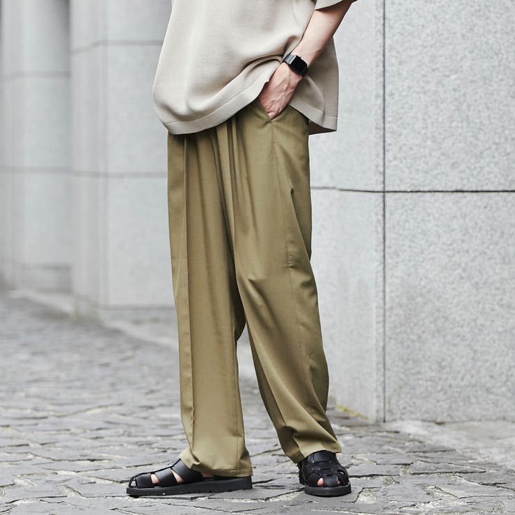 パンツ スラックス TUCK LOOSE DRAPE SLACKS - ボトムス、パンツ