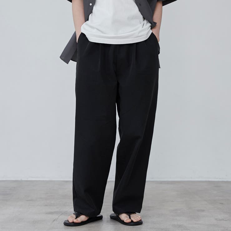 BLACK | アジャストイージーワイドパンツ | coen【men】
