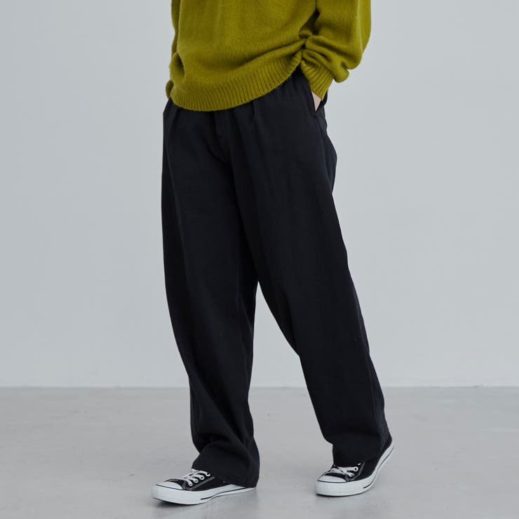 NAVY | ウォッシュドストレッチワイドチノパンツ | coen【men】