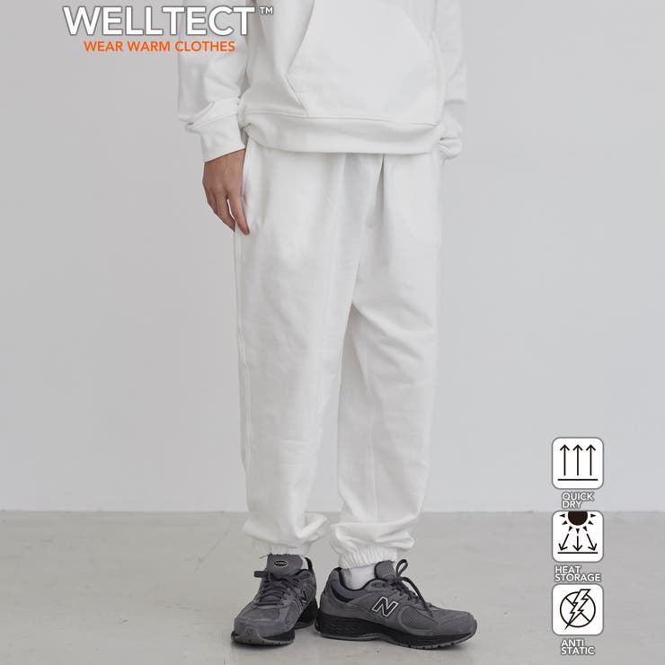 WHITE | 【WELLTECT】ワンポイントロゴ刺繍スウェットパンツ | coen【men】