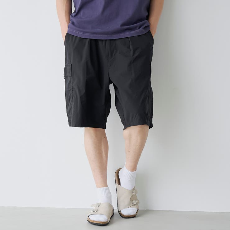 BLACK | ミニリップ6ポケットカーゴショーツ | coen【men】