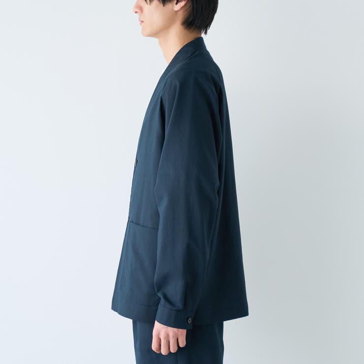 ハイブリッドリネン ノーカラージャケット【吸水速乾・防シワ・UVカット】 | coen【men】 | 詳細画像17 
