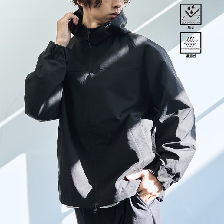 BLACK | 【好評につき新色登場】ウィンドブロックシェルターフードブルゾン【撥水、透湿、防風… | coen【men】
