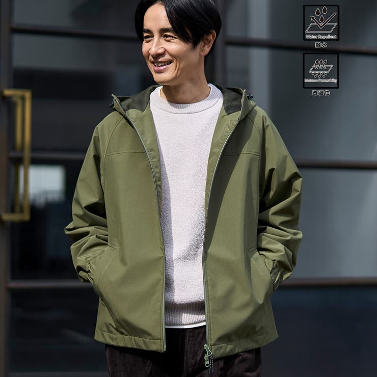 OLIVE | 【好評につき新色登場】ウィンドブロックシェルターフードブルゾン【撥水、透湿、防風… | coen【men】