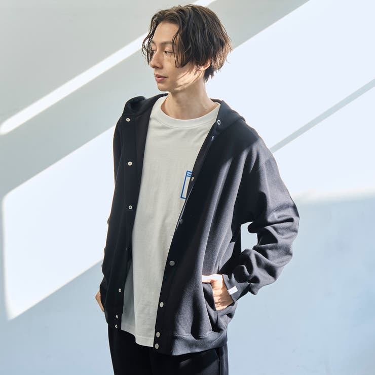 クリーンプラススウェットスナップボタンパーカー【防汚（食品汚れ）、UVカット】 | coen【men】 | 詳細画像5 