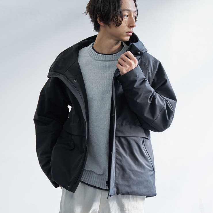 BLACK | ヒートシェルターフードブルゾン【保温性、撥水性、帯電防止（裏生地）】 | coen【men】