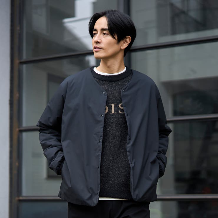 ウィンドブロックノーカラーカーデ【撥水、防風、抗菌防臭（中綿）】 | coen【men】 | 詳細画像2 