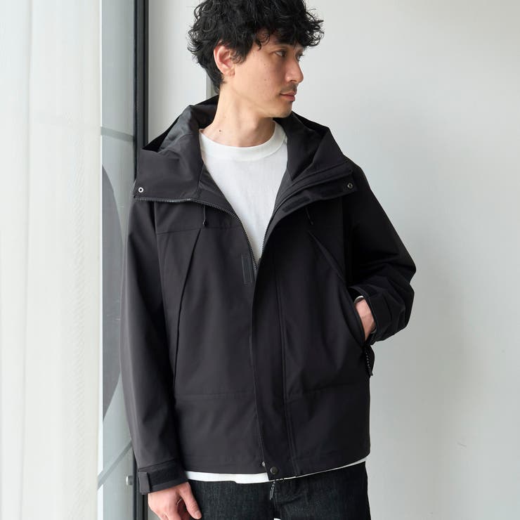 BLACK | 【撥水・防風】ウインドブロックシェルターフードブルゾン | coen【men】