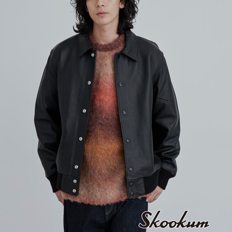 BLACK | SKOOKUM×coen別注バイロンカラーレザージャケット（WEB限定サイズ） | coen【men】