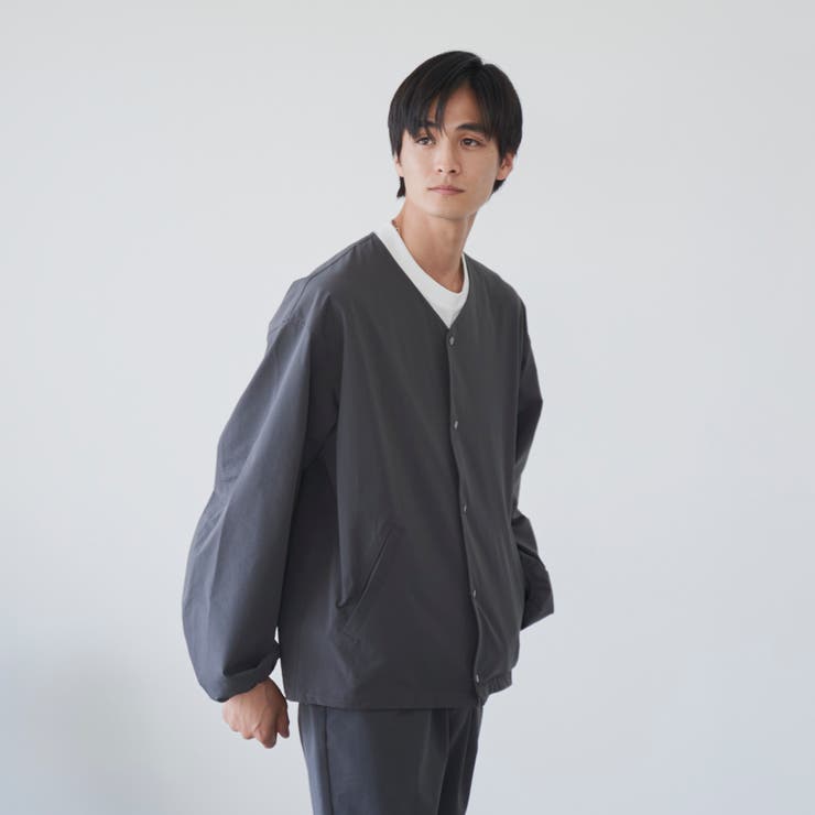 ハイカーテックノーカラージャケット【防シワ/ストレッチ/撥水/ウォッシャブル】 | coen【men】 | 詳細画像4 