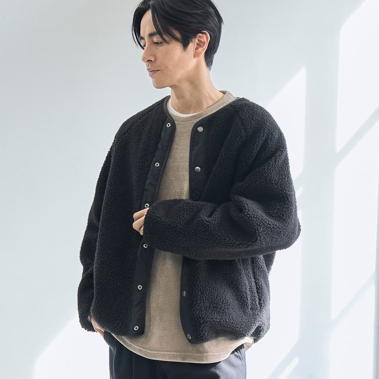 BLACK | リバーシブルボアブルゾン | coen【men】