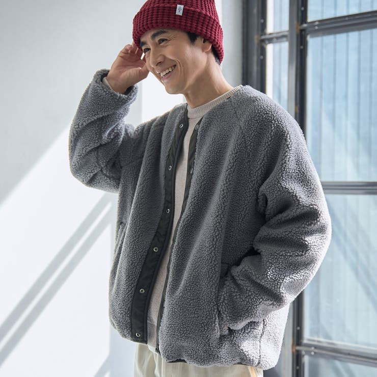 DK.GRAY | リバーシブルボアブルゾン | coen【men】