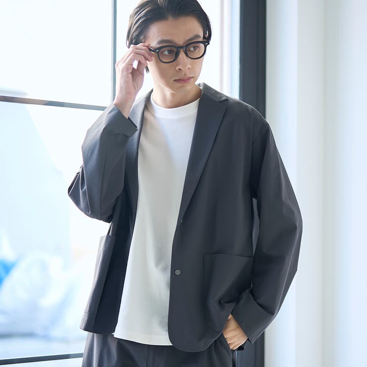 DK.GRAY | ストレッチテックナイロンテーラードジャケット【ストレッチ、はっ水、耐摩耗性、UV… | coen【men】