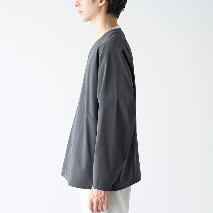 ストレッチテックナイロンノーカラージャケット【ストレッチ、はっ水、耐摩耗性、UV… | coen【men】 | 詳細画像4 
