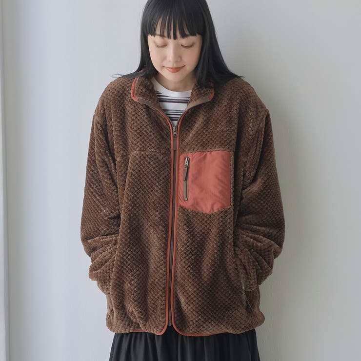 MOCA | 【保温性/裏地付き】ダイヤモンドキルトシャギーブルゾン | coen【men】